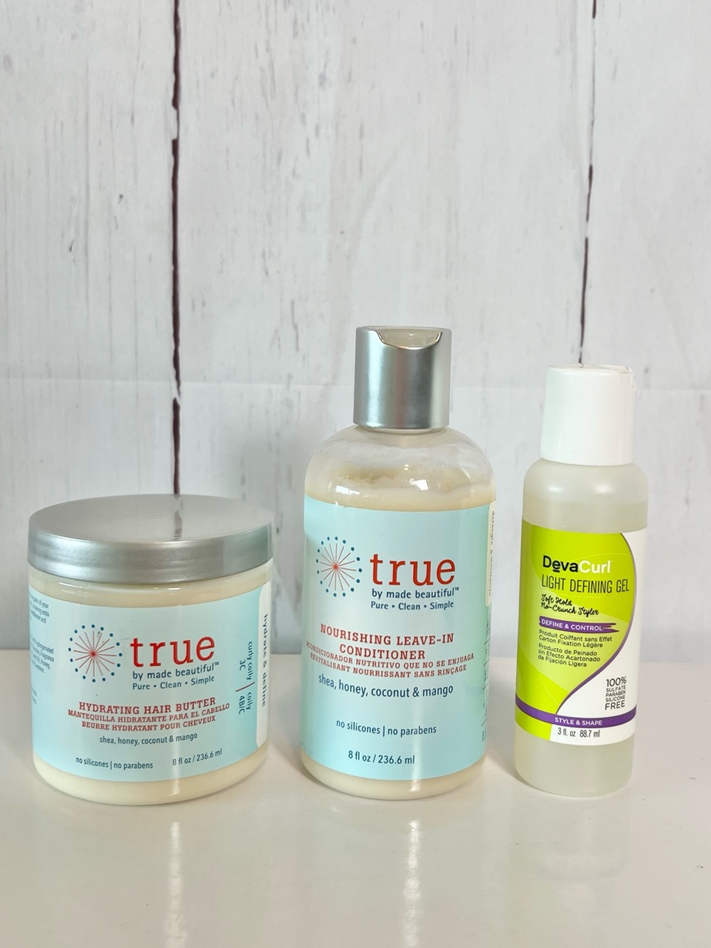 DevaCurl Light Defining Gel & True by Made Beautiful Hydrating Hair Bundle Kit